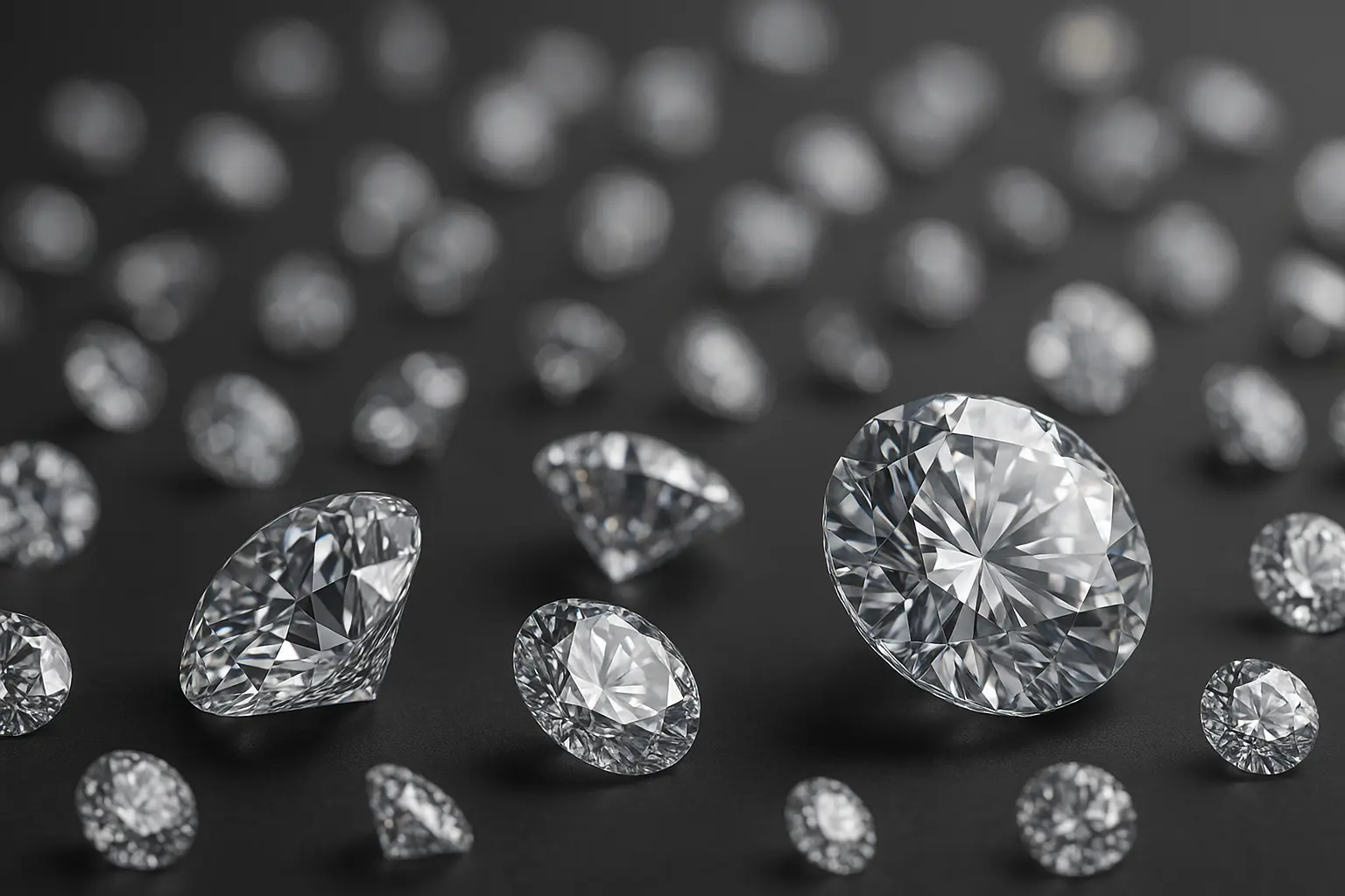 Diamonds on dark surface